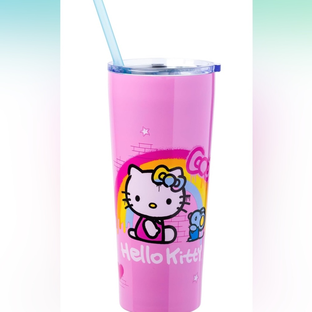 Pink Hello Kitty Tumbler with Straw